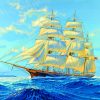 Clipper Ship In Ocean paint by numbers