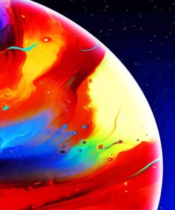 Colorful Half Planet paint by numbers
