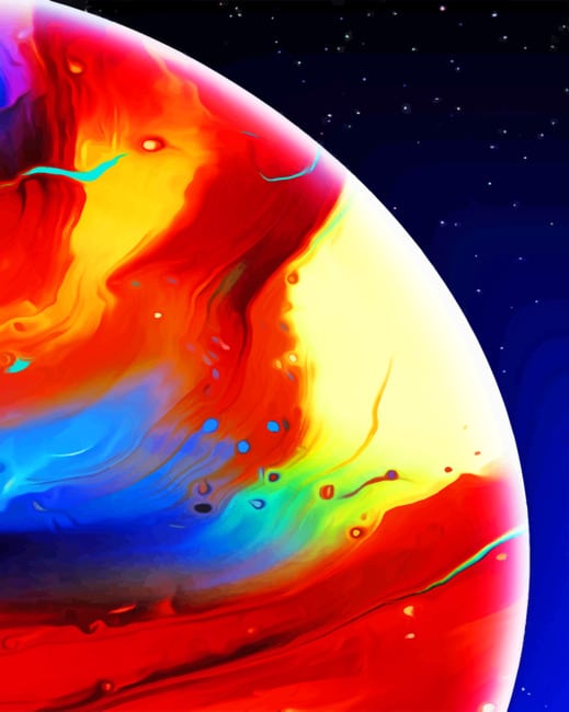 Colorful Half Planet paint by numbers