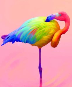 Colorful Flamingo paint by numbers