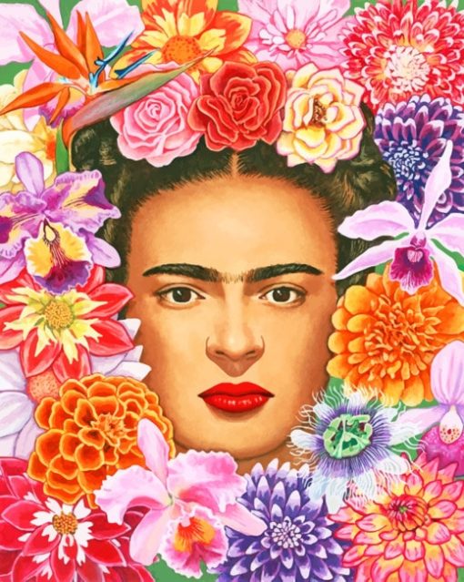 Flowering Frida Kahlo paint by numbers