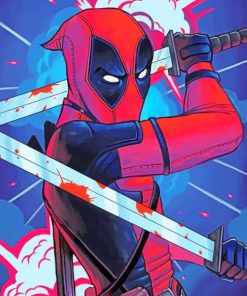 Cool Deadpool paint by numbers