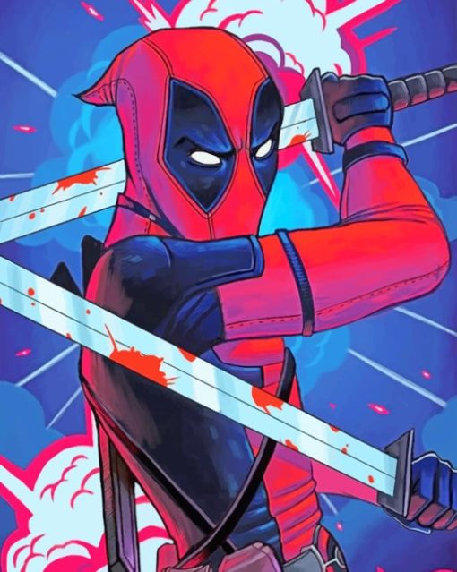 Cool Deadpool paint by numbers