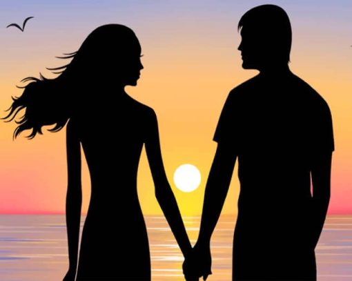 Couple Silhouette paint by numbers