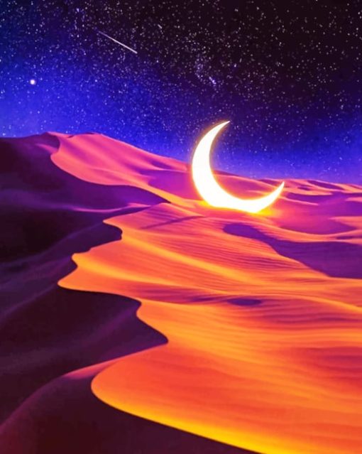 Crescent Moon Desert paint by numbers