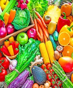 Fresh Vegetables And Fruits paint by numbers