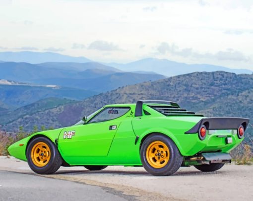 Green Lancia Stratos paint by numbers