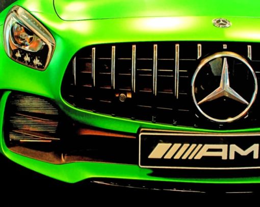 Green Mercedes paint by numbers