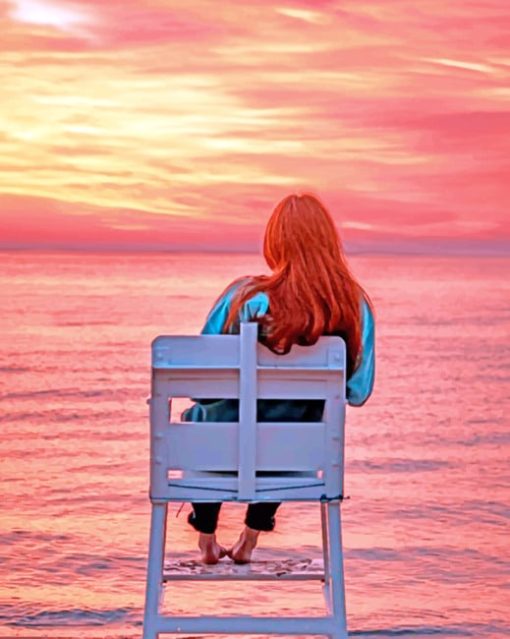 Girl In Sunset paint by numbers