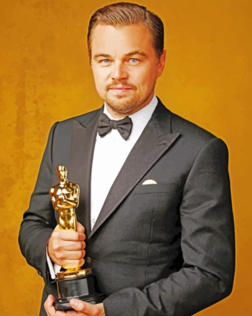 Leonardo Decaprio With Oscar Award paint by numbers