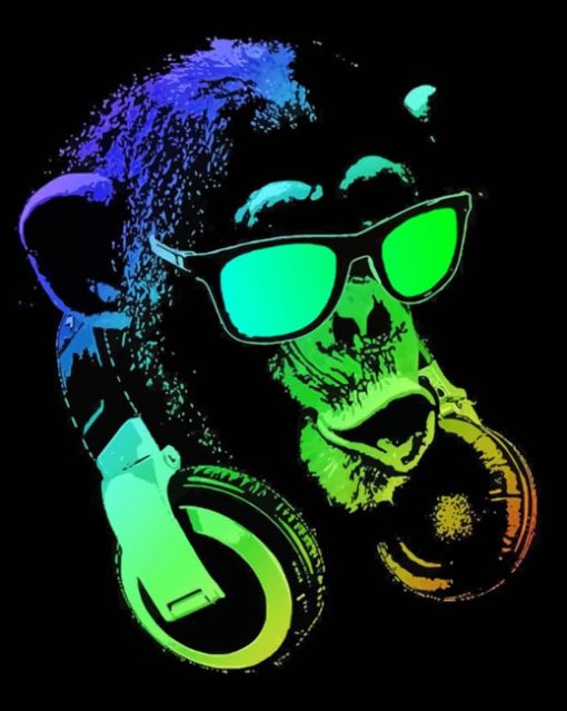 Monkey Dj paint by numbers