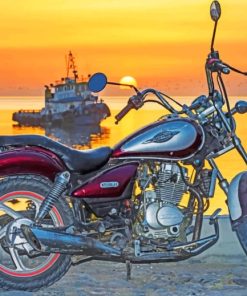 Motorbike Sunset paint by numbers