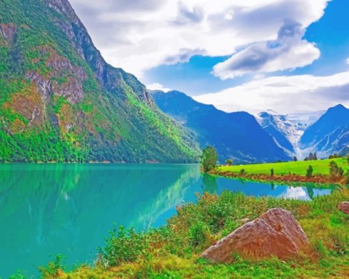 Norwegian Fjords paint by numbers