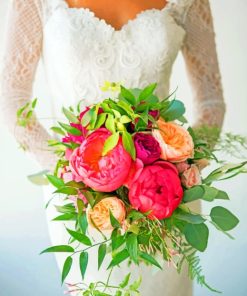 Peonies Bouquet Bride paint by numbers