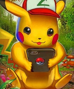 Pokemon Holding Phone paint by numbers