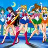 Sailor Moon Characters Costume paint by numbers