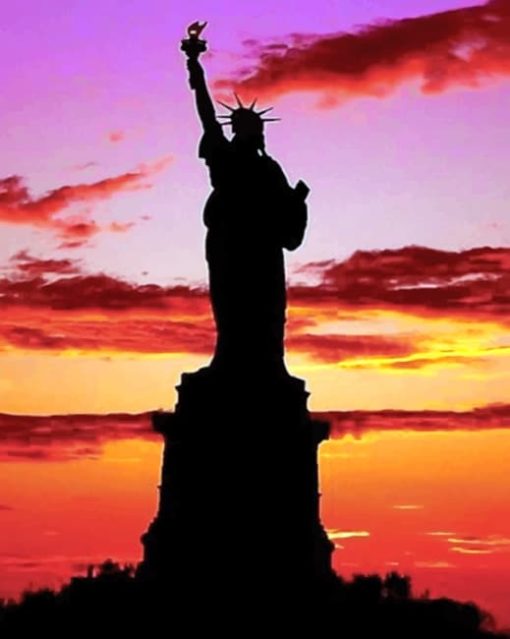 Statue Of Liberty Silhouette paint by numbers