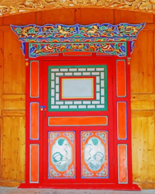 Traditional Design Of Home Door paint by numbers