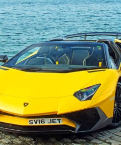 Yellow Bugatti paint by numbers