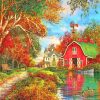 Autumn Barn Countryside paint by numbers