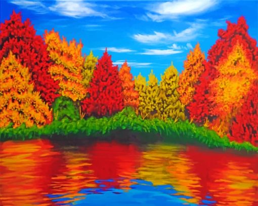 Autumn Lake paint by numbers