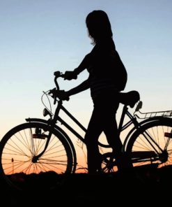 Bicycle Rider Silhouette paint by numbers