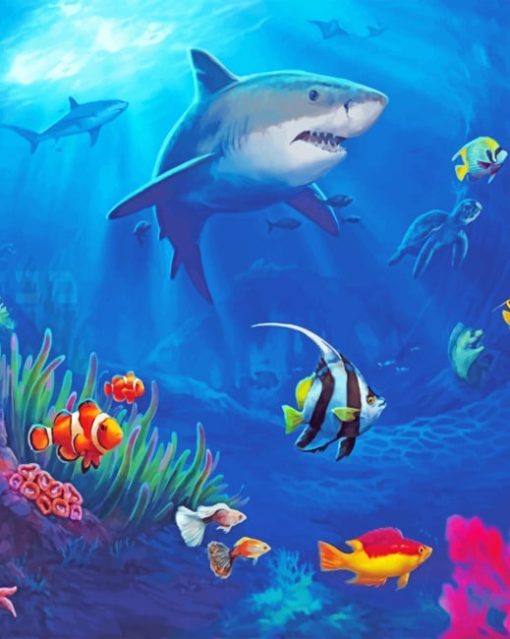 Big Great Shark paint by numbers