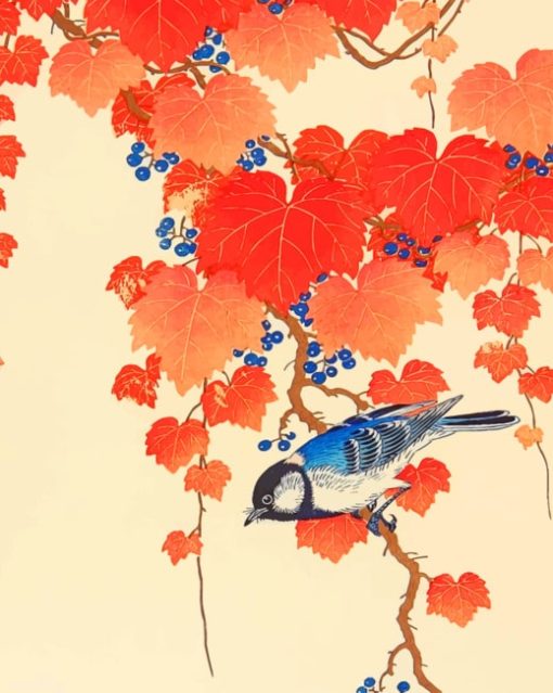 Bird And Leaves paint by numbers