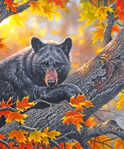 Black Bear On Tree paint by numbers