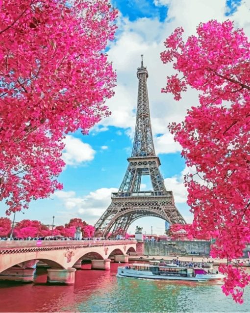 Cherry Blossom Paris paint by numbers