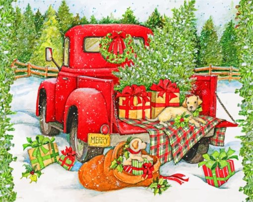 Christmas Truck paint by numbers