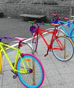 Colored Bicycles paint by numbers