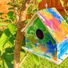 Colorful Birdhouse paint by numbers