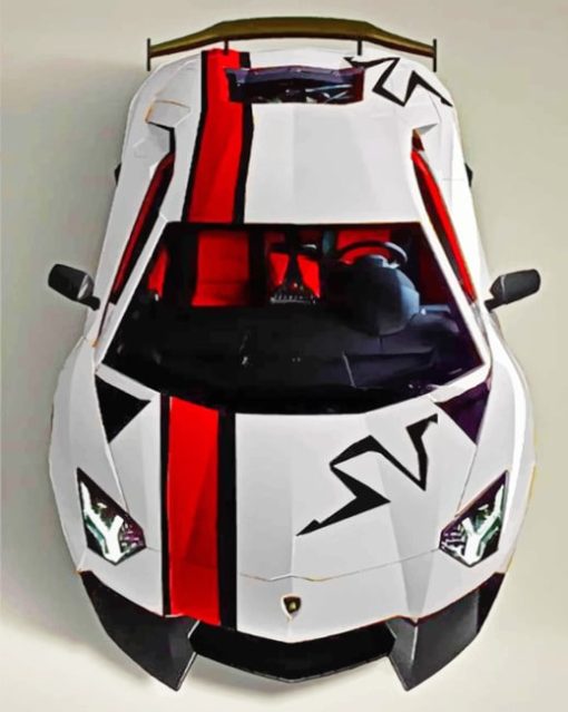 White Lamborghini paint By Numbers