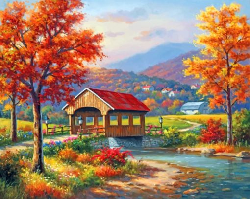 Fall Scenery paint by numbers