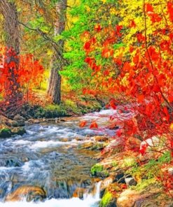 Forest Autumn Creek paint by numbers