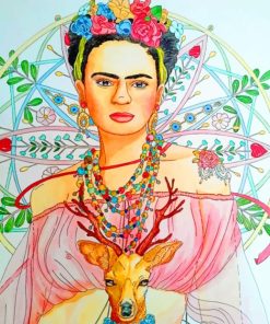 Floral Rida Kahlo paint by Numbers