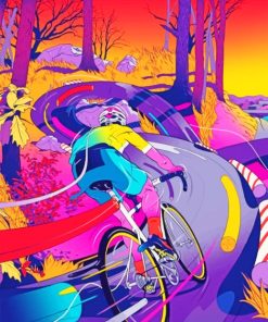 Bike Rider Illustration paint by numbers