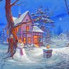 Night Winter House paint by numbers