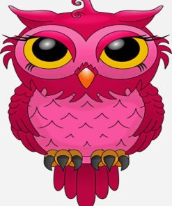 Pink Owl paint by numbers