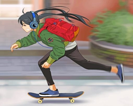 Skater Girl Anime paint by numbers