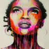 Splatter Black Girl Art paint by numbers