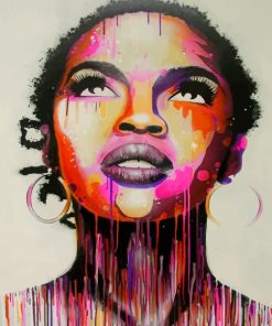 Splatter Black Girl Art paint by numbers