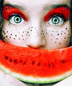 Woman With Water Melon paint By Numbers