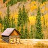 Wooden Cabin In Fall paint by numbers