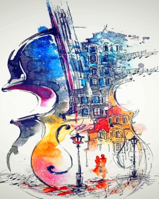 Abstract Violin paint By Numbers
