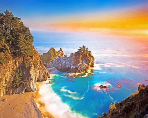 Big Sur California Sunset paint by numbers