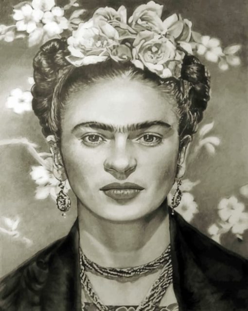 Black And White Frida Kahlo paint By Numbers