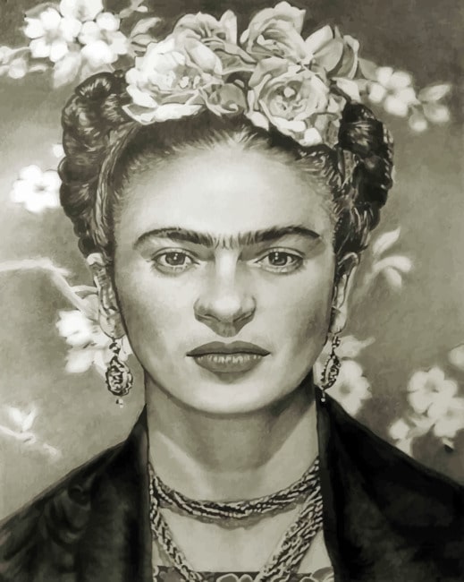 black-and-white-frida-kahlo-paint-by-numbers-canvas-paint-by-numbers