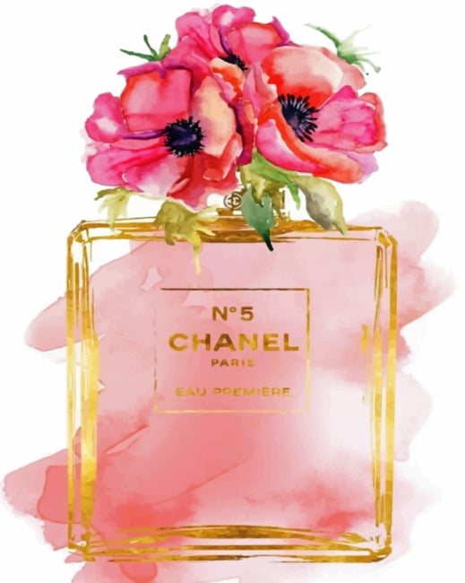 Buy Chanel Perfume Pink Flowers  Fashion Canvas Wall Art